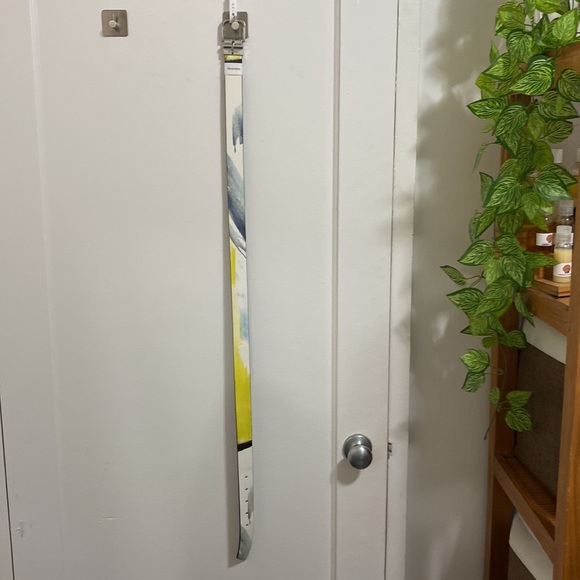 Calvin Klein Womens Belt NWT Silver Hardware Neon White Turquoise Medium - Picture 9 of 11